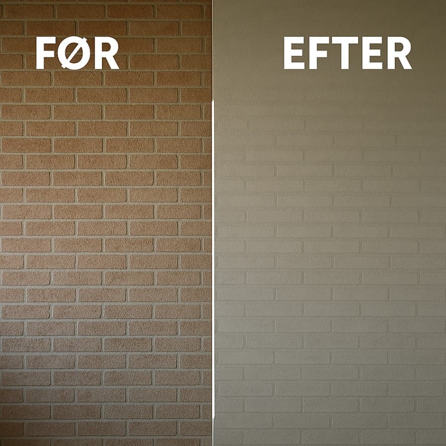 før og efter vandskuring før og efter vandskuring